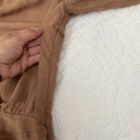 L'AGENCE Linen Blend V-Neck Lightweight Long Sleeve Mini Dress size 6 - Picture 13 of 16